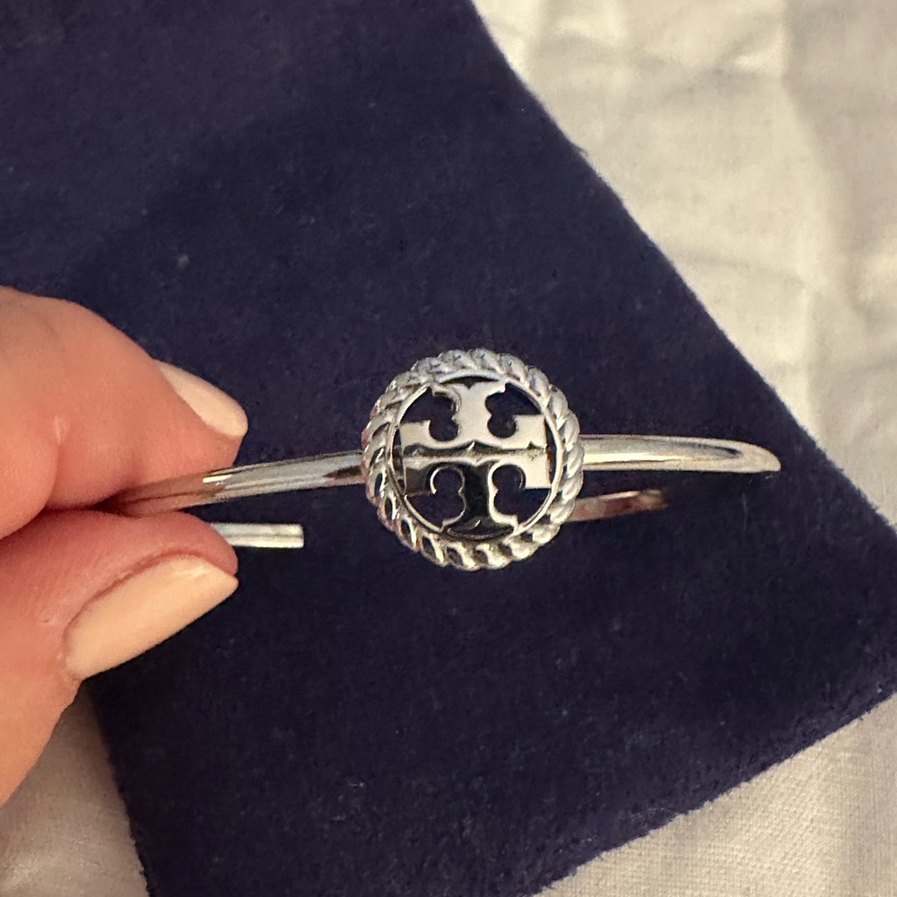 Tory Burch Silver Cuff Bracelet with Dust Bag